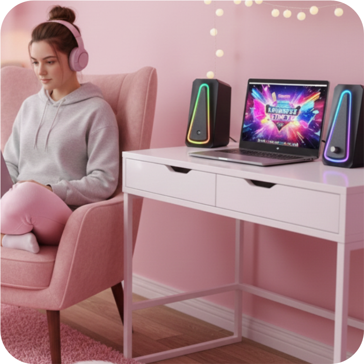 Parlantes Gamer Havit SK208 PRO RGB