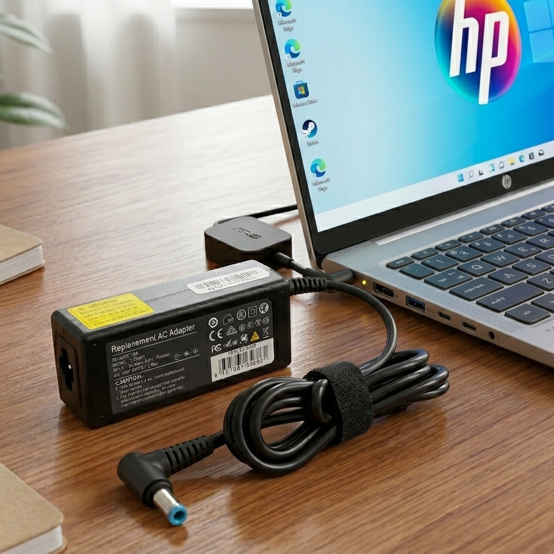 Cargador HP 65W 19.5V con conector 4.5x3.0mm blue pin para laptop