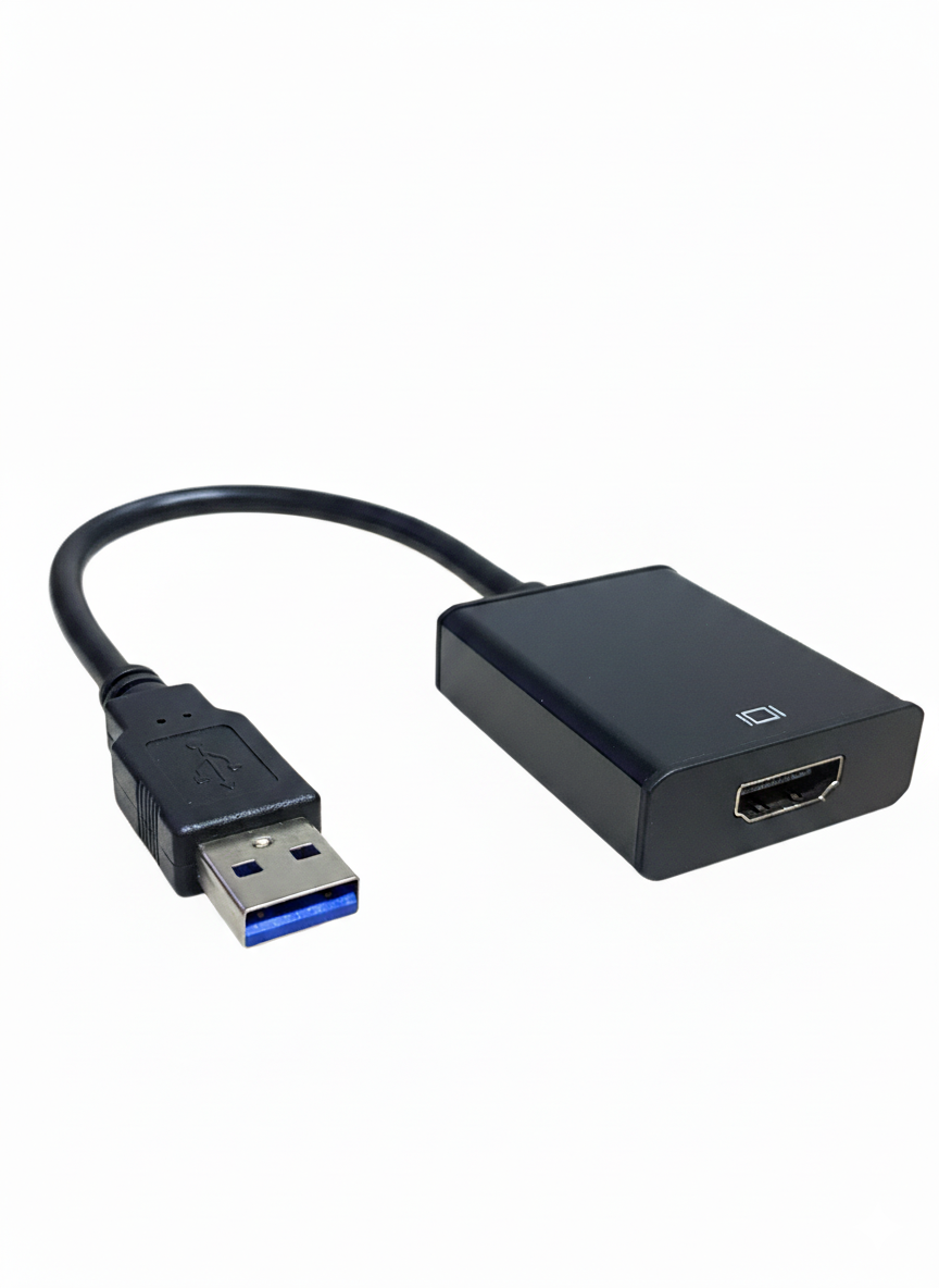 Adaptador convertidor USB a HDMI Full HD para extender pantalla en PC y laptop