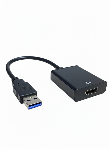Adaptador convertidor USB a HDMI Full HD para extender pantalla en PC y laptop