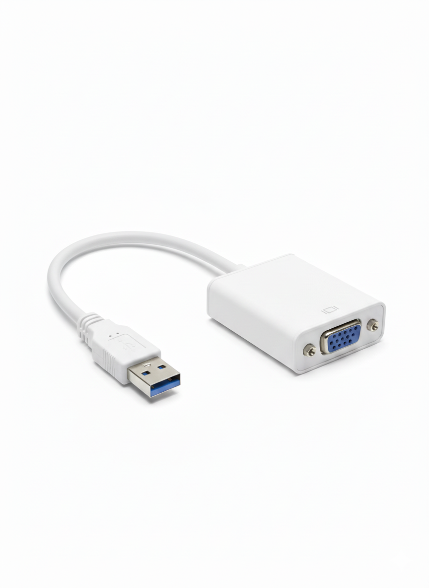 Adaptador convertidor USB a VGA Full HD para extender pantalla en PC y laptop