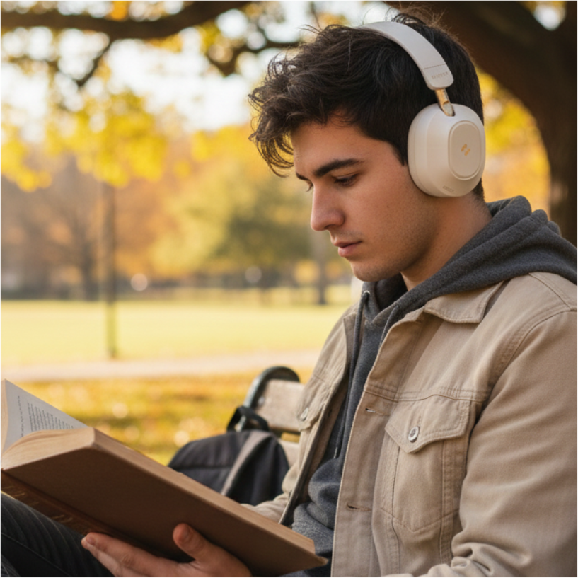 Audífonos inalámbricos H668BT over-ear con cancelación de ruido ANC y Bluetooth plegables