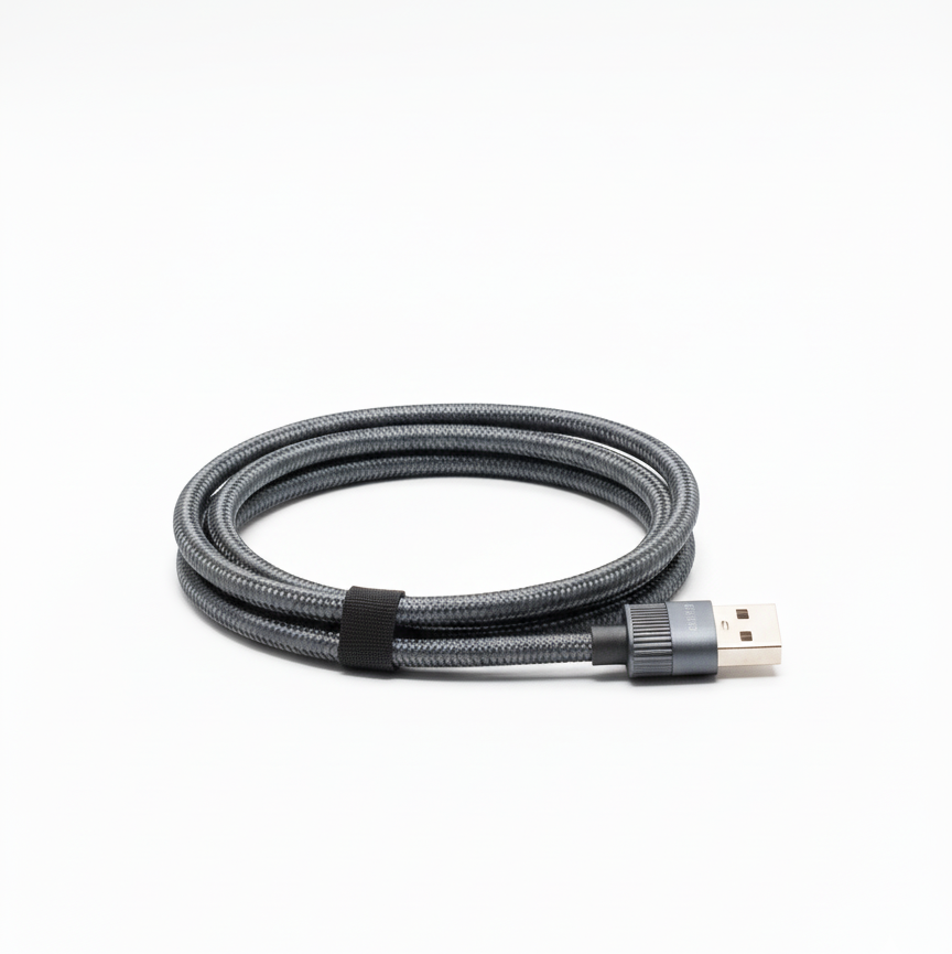 Cable USB-C a USB-C 100W trenzado con carga rápida y protección inteligente de batería