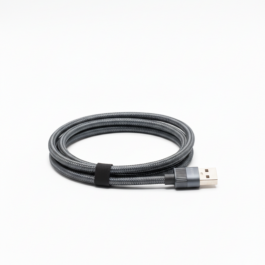 Cable USB-C a USB-C 100W trenzado con carga rápida y protección inteligente de batería