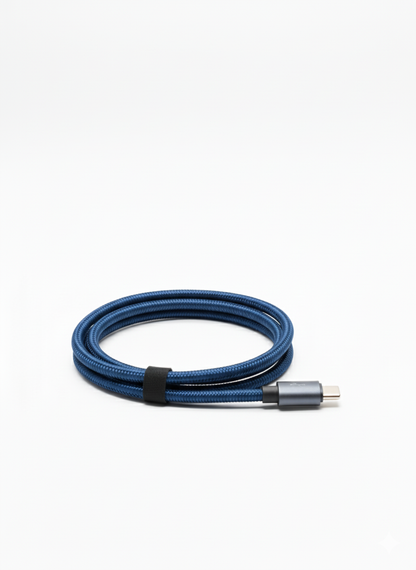 Cable USB-C a USB-C 100W trenzado con carga rápida y protección inteligente de batería