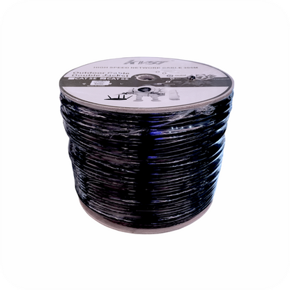 cable de red industrial doble funda, 305 metros, enrollado en bobina, con certificaciones visibles