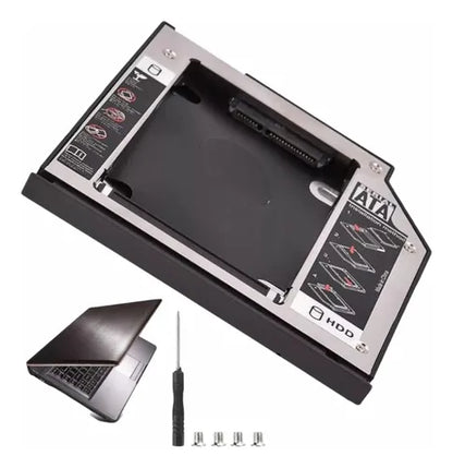 Caddy 2.5" Jaltech adaptador HDD SSD para reemplazar unidad óptica de laptop 9.5mm
