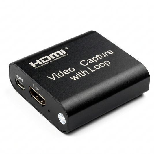 Capturadora de video HDMI 4K con loop out para streaming y grabación por USB