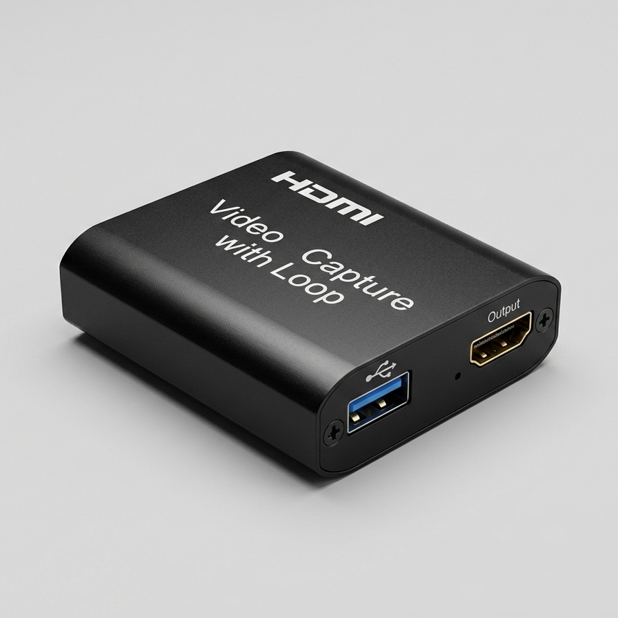 Capturadora de video HDMI 4K con loop out para streaming y grabación por USB