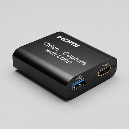 Capturadora de video HDMI 4K con loop out para streaming y grabación por USB