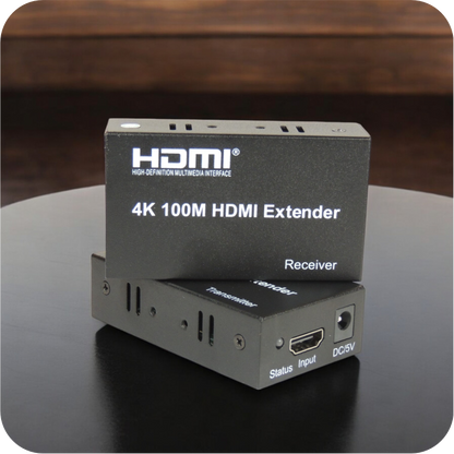 extensor HDMI 4K de 100m en su empaque