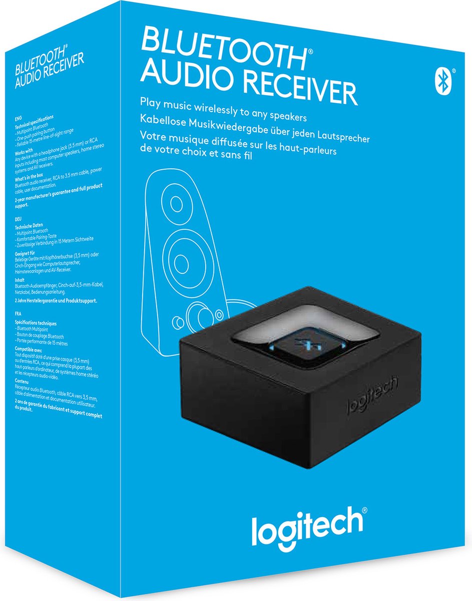 Logitech Bluetooth Audio Adapter receptor para conectar parlantes y equipos de sonido por Bluetooth