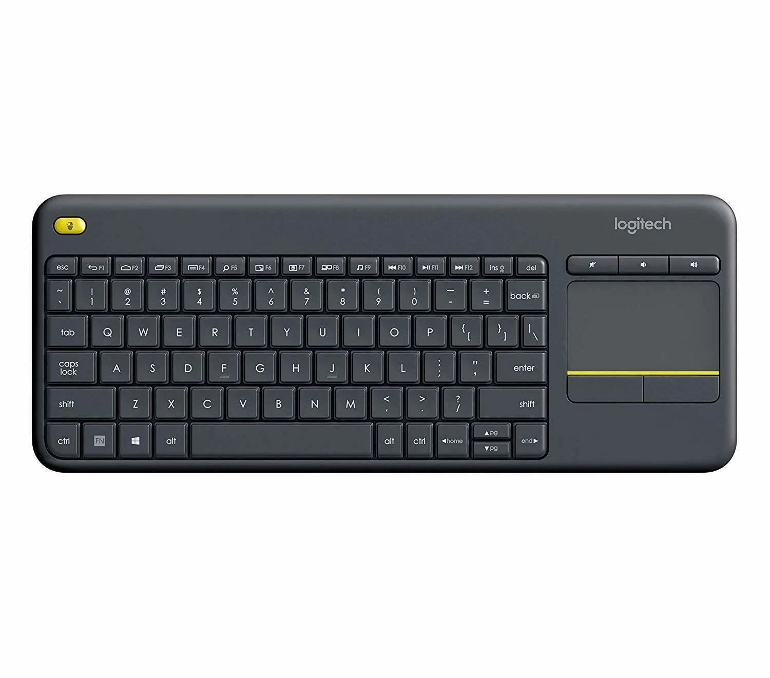 Teclado inalámbrico Logitech K400 Plus con touchpad integrado para PC y Smart TV