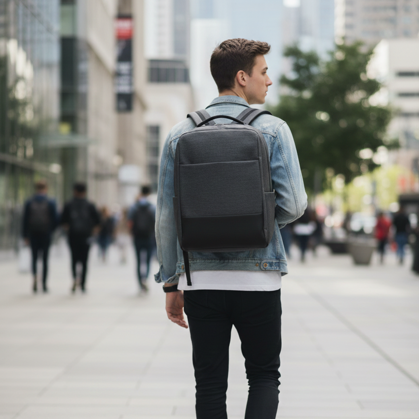 Morral corporativo 113 mochila ejecutiva gris para laptop y oficina