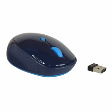 mouse inalambrico colorzul con diseño ergonomico y receptor usb