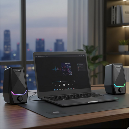 Parlantes estéreo USB Havit SK768 compactos para PC y laptop sin drivers