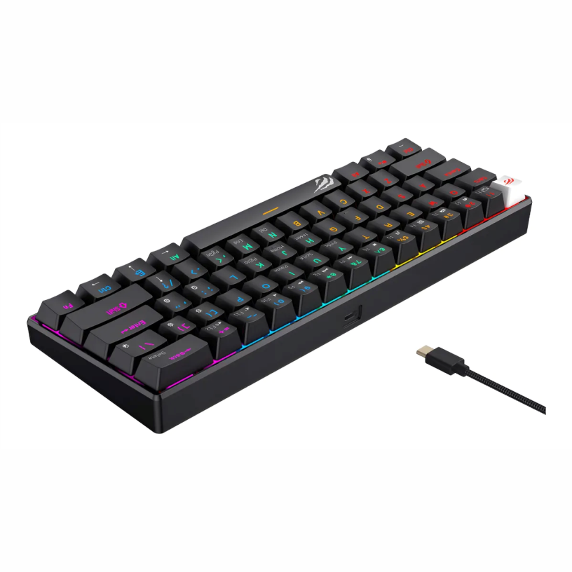 Teclado mecánico Havit KB860L-SP RGB 60 por ciento gamer