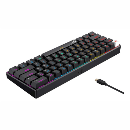 Teclado mecánico Havit KB860L-SP RGB 60 por ciento gamer