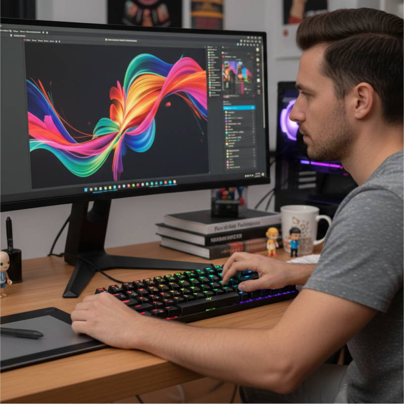 Teclado mecánico Havit KB860L-SP RGB 60 por ciento gamer