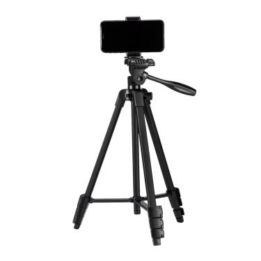 tripode negro con soporte para telefono móvil
